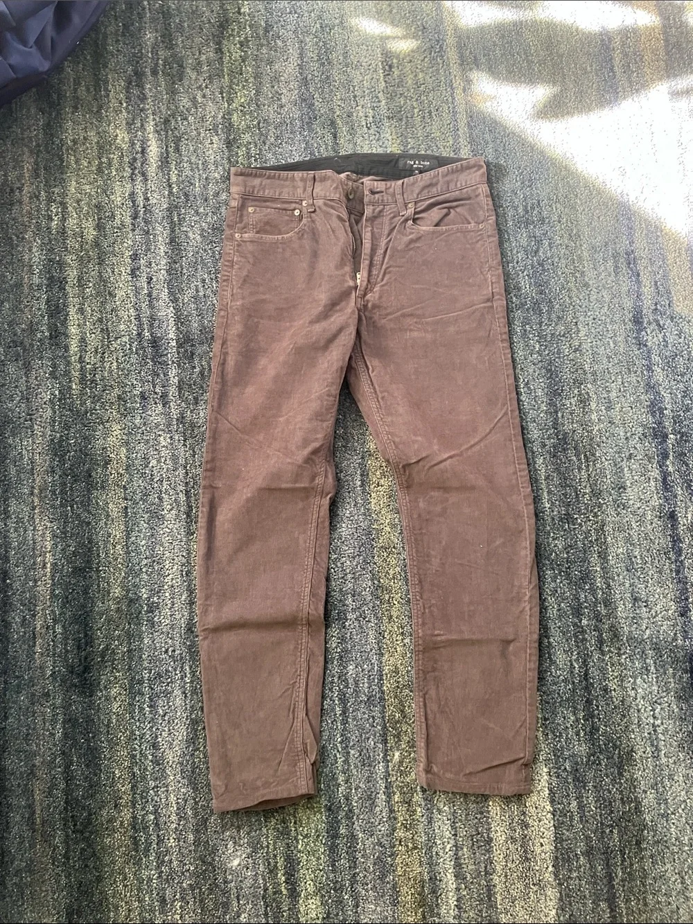 rag & bone men's corduroy pants in brownish gray